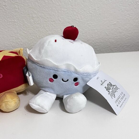 Hallmark Better Together Cherry Pie and Ice Cream Magnetic Plush Pair Set w/ TAG - Picture 3 of 11